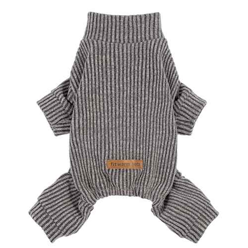 Mock Neck Knitted Dog Pajamas (XX-Large / Grey)