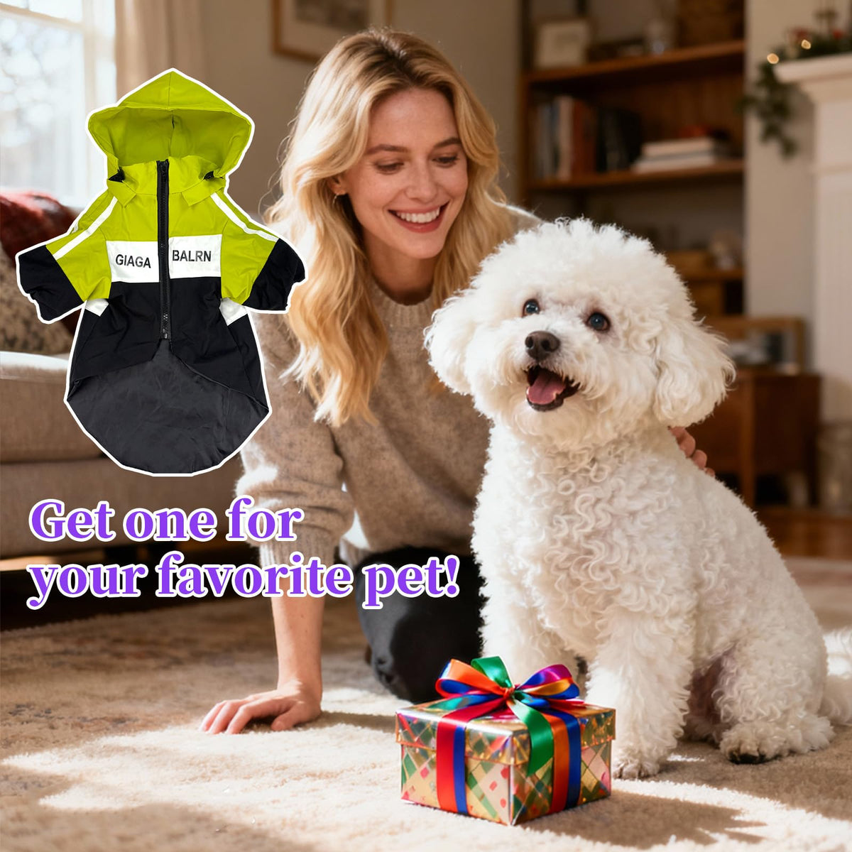 Small Dog Raincoat (Green / Small (5-7Ibs))