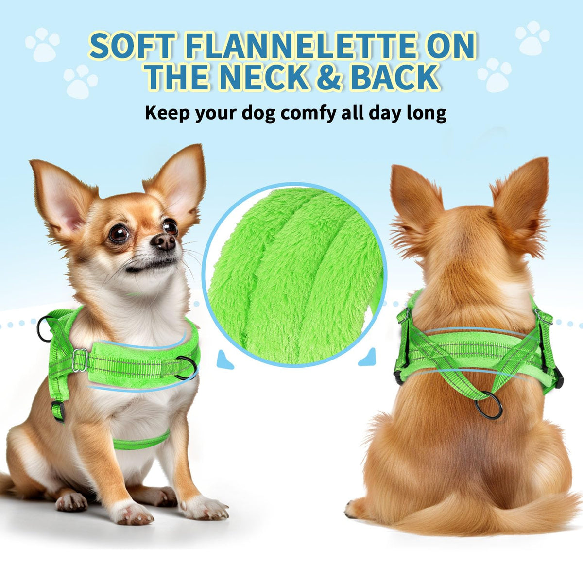 No Pull Small Dog Harness and Leash Set with Front Clip (XX-Small / Green)