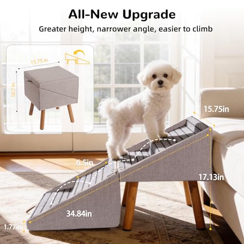 Dog ramp for Couch 2 (Light Brown / XL(17.13”H))