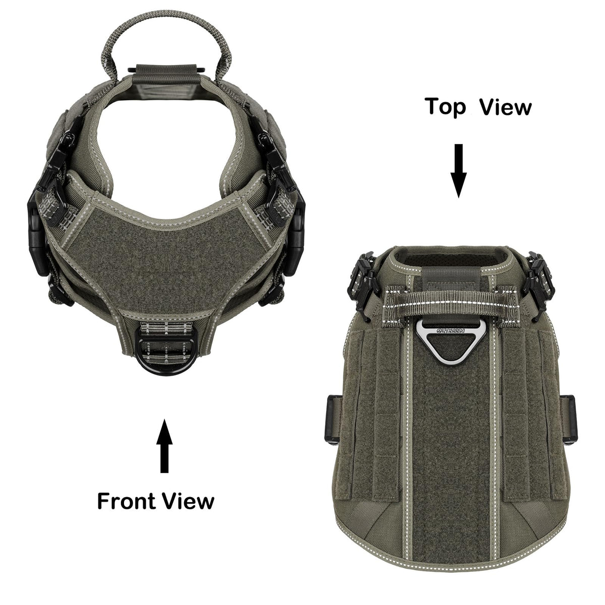 Tactical Dog Harness for Medium Dogs (Medium (Pack of 1) / Green)
