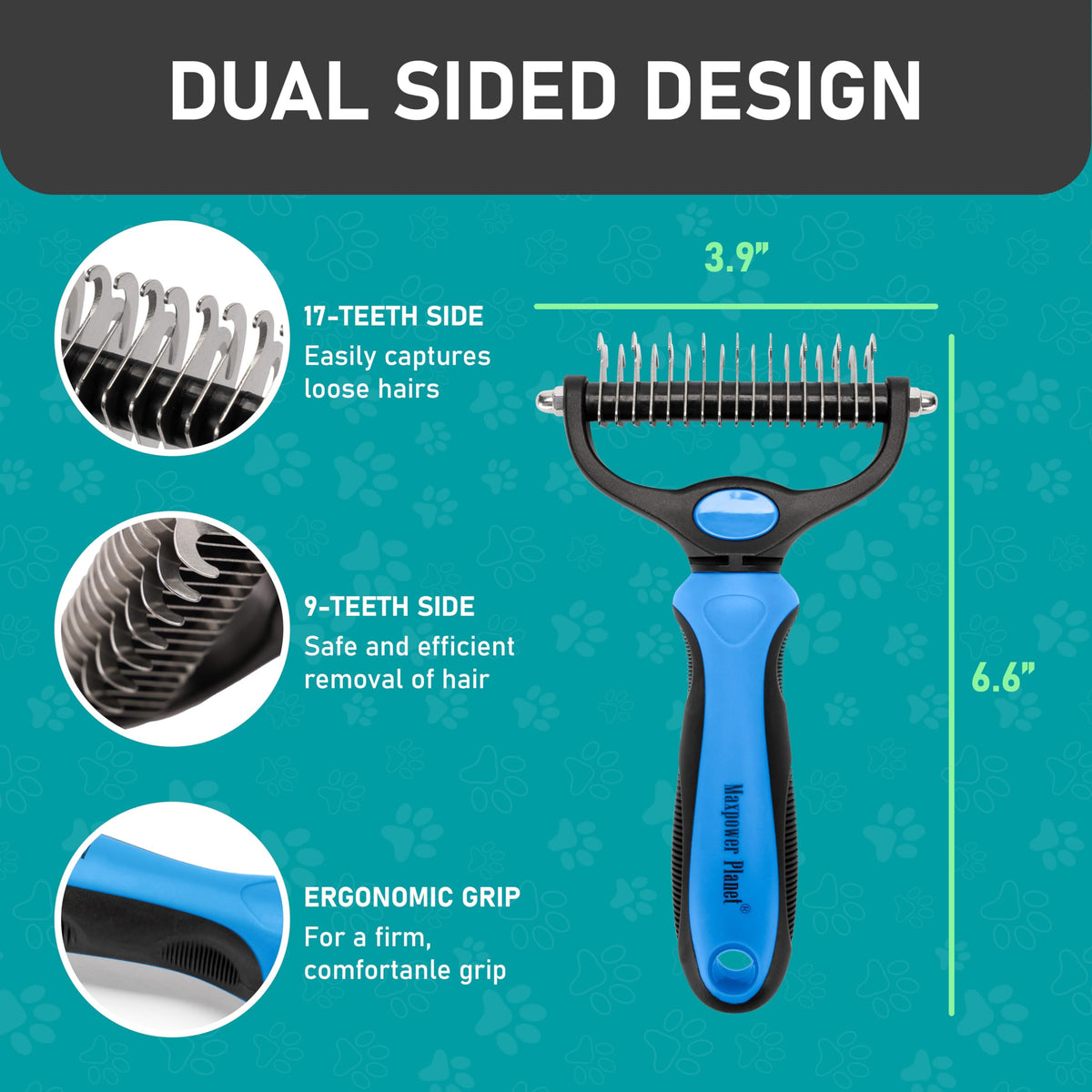 Dog Brush for Shedding (B1 - Rake, Gloves & Comb / Large)