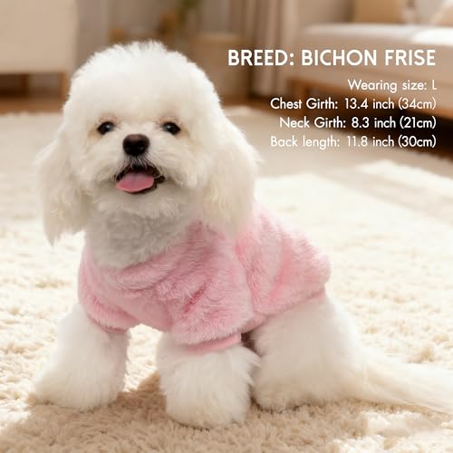 3 Pack Dog Sweater Clothes for Small Dogs Girls Boys Christmas (Pink+Purple+Peach / M(8.8-13.2lb))