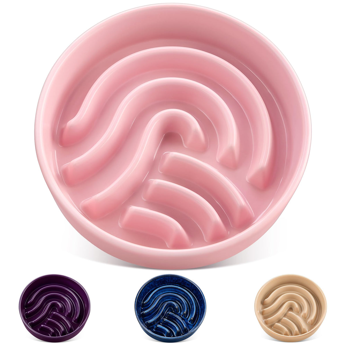 Slow Feeder Dog Bowl (Pink / 3 Cups)