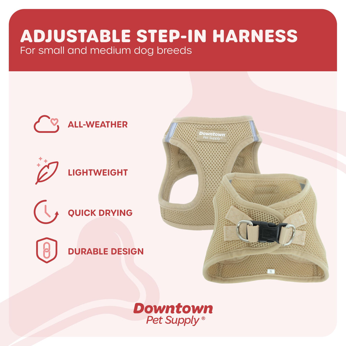 Step in Dog Harness No Pull (X-Large / Khaki)