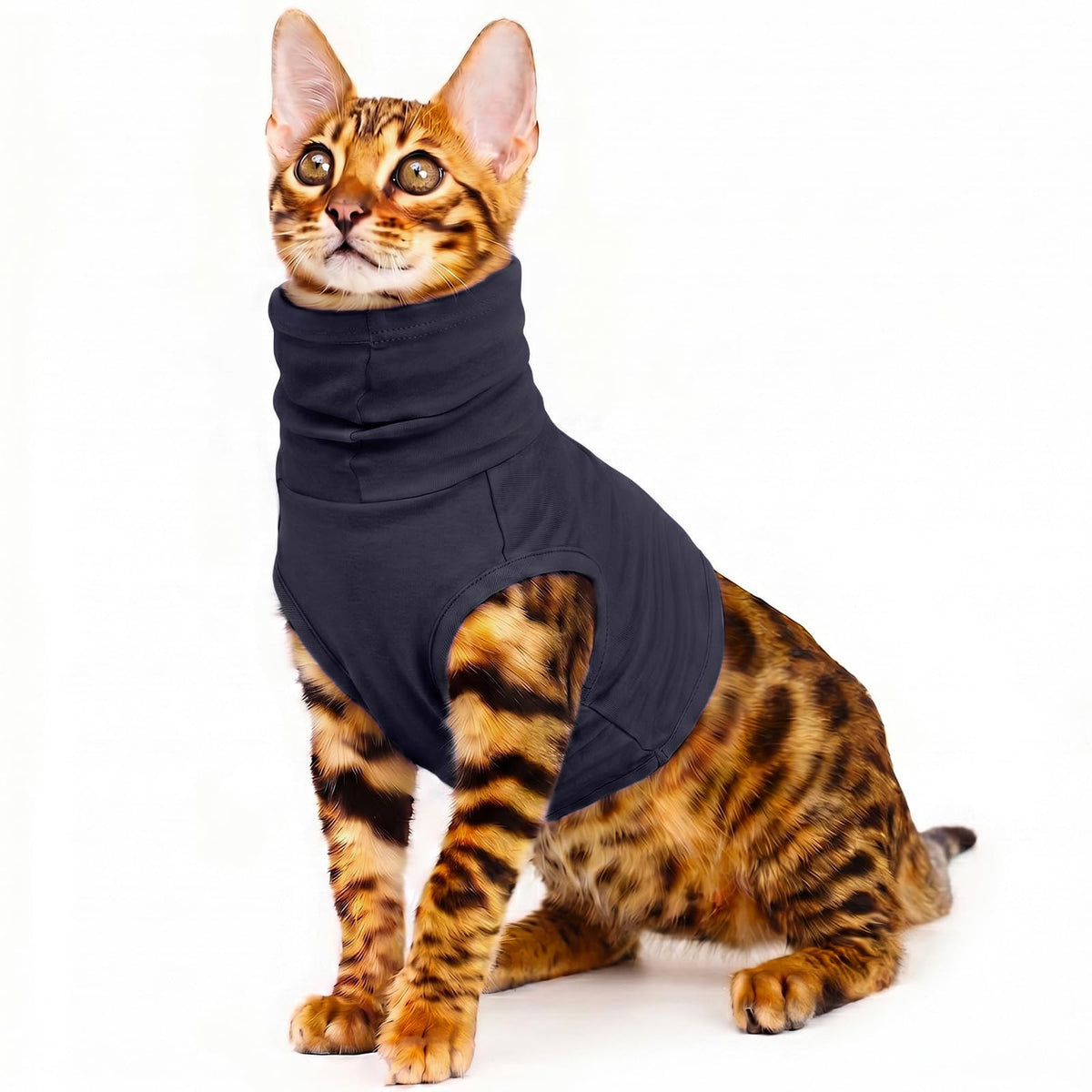 Cat Neck Protector Wound Cover (DeepBlue / XS(Chest: 14.2"))
