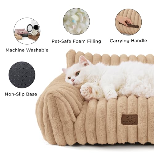 ComfyFleece® Shown on TV Dog Couch for Medium Dogs (36x27x10" / Sandy Beige)