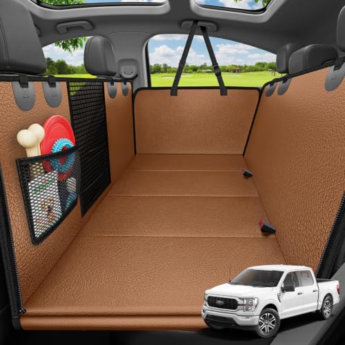 PU Leather Hard Bottom Dog Seat Cover for Full (Brown / XL - 60" Length)