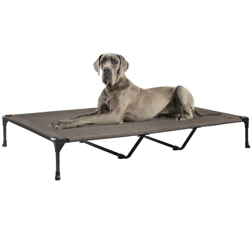 Outdoor Elevated Dog Bed Large Sized Dogs (59.0"L x 37.5"W x 9.0"Th / Brown)