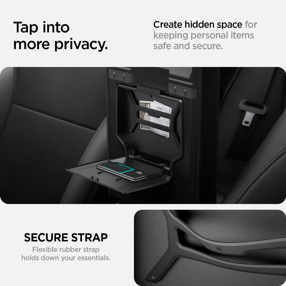 One Tap Hidden Storage Box for Tesla Model Y Juniper & Model Y L (Hidden Storage Box)