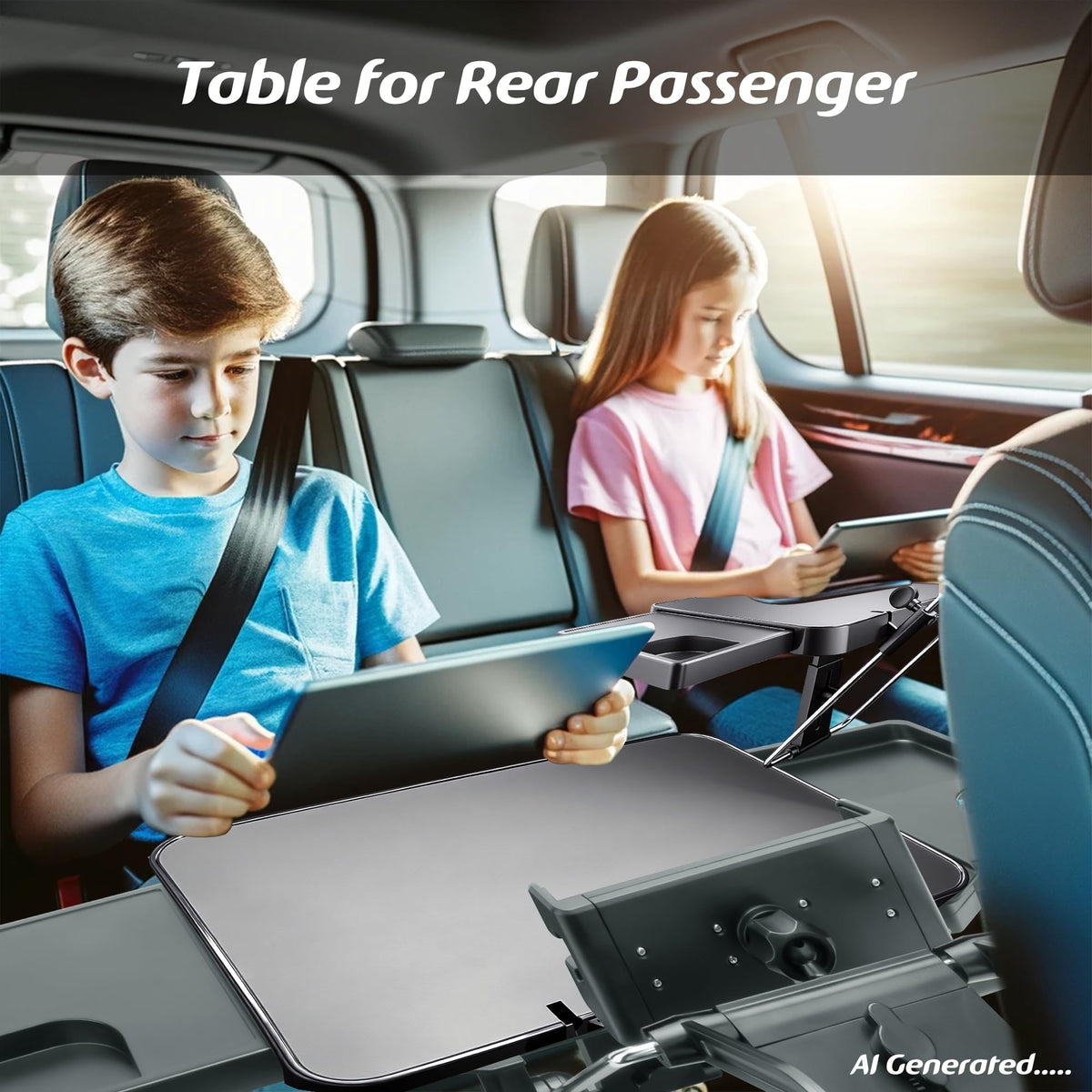 Large Car Steering Wheel Tray Back Seat Headrest Tray with Phone Holder (17.5")