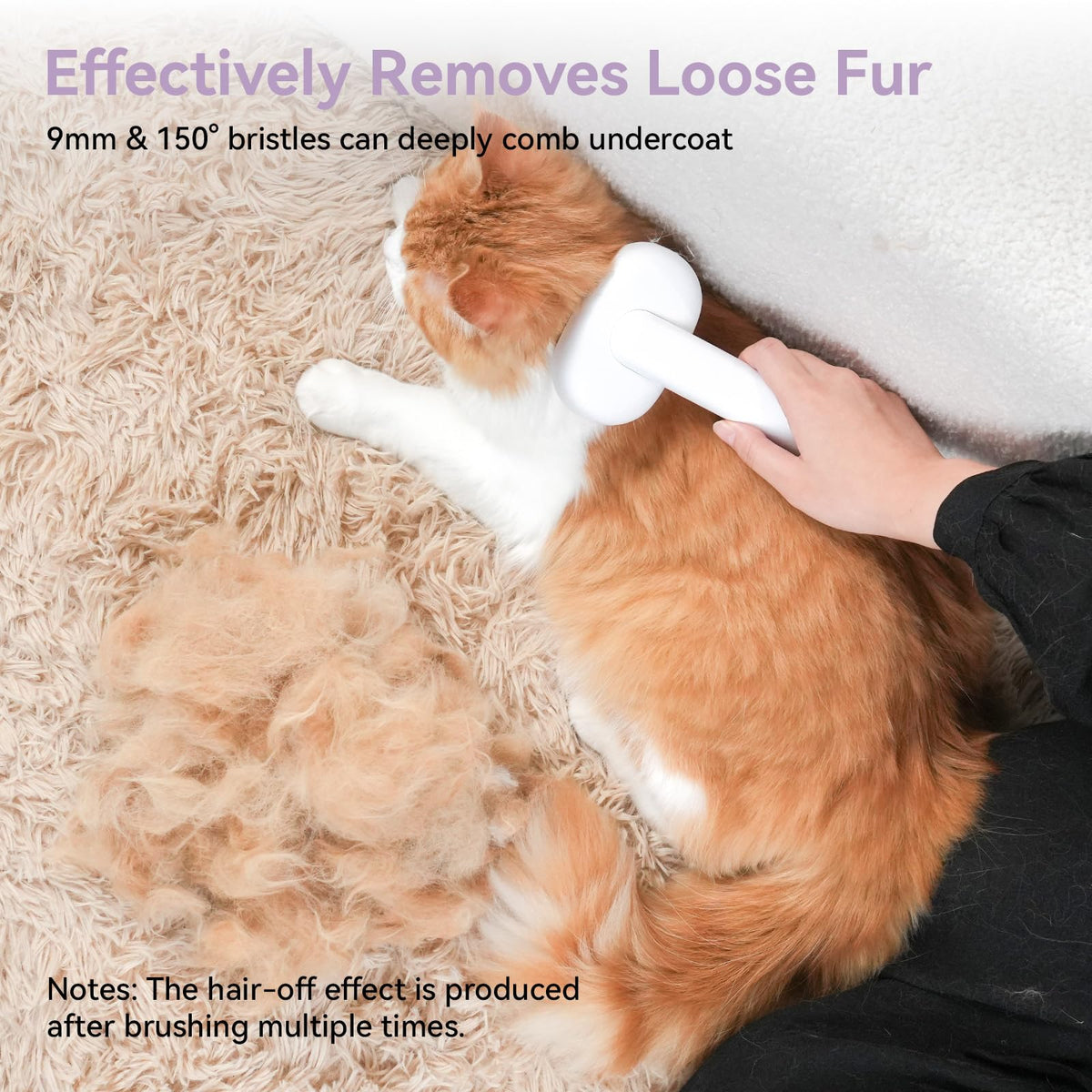 Cat and Dog Grooming Brush for Shedding (Purple)