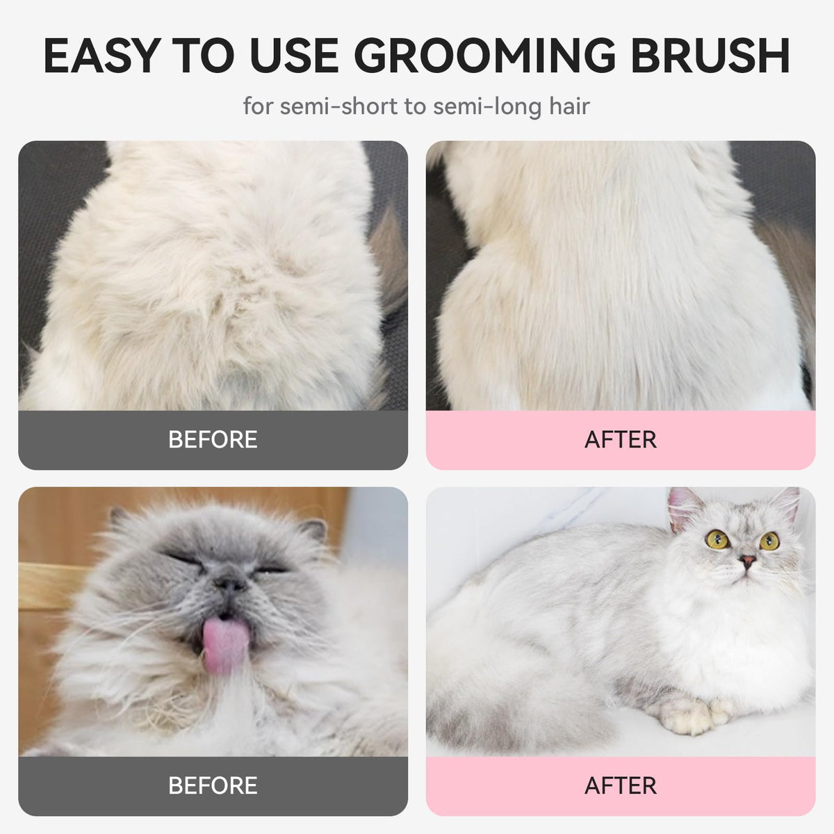 Cat Brushes for Indoor Cats (Pink)