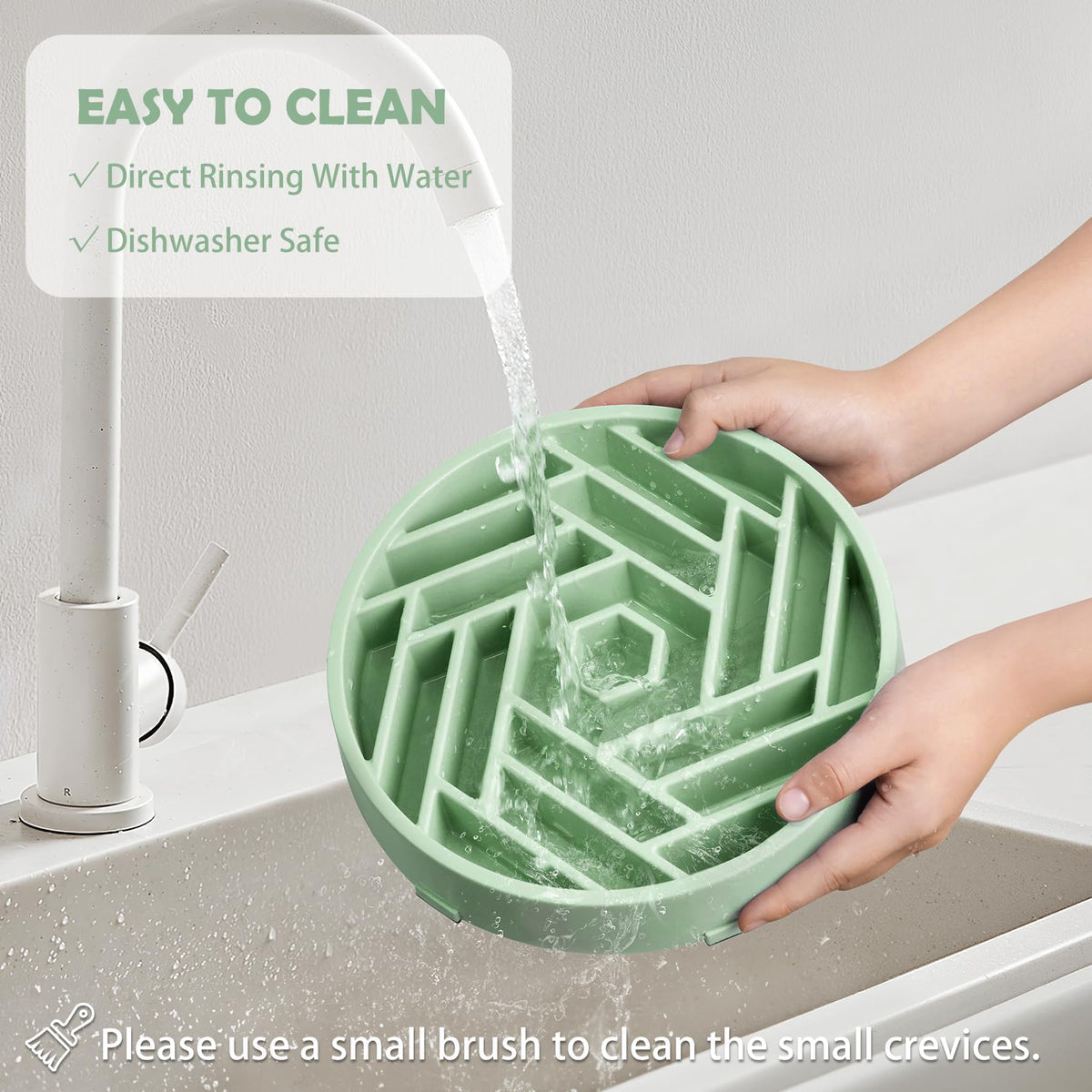 Slow Feeder Dog Bowls Large Medium Breed (Bean Green)