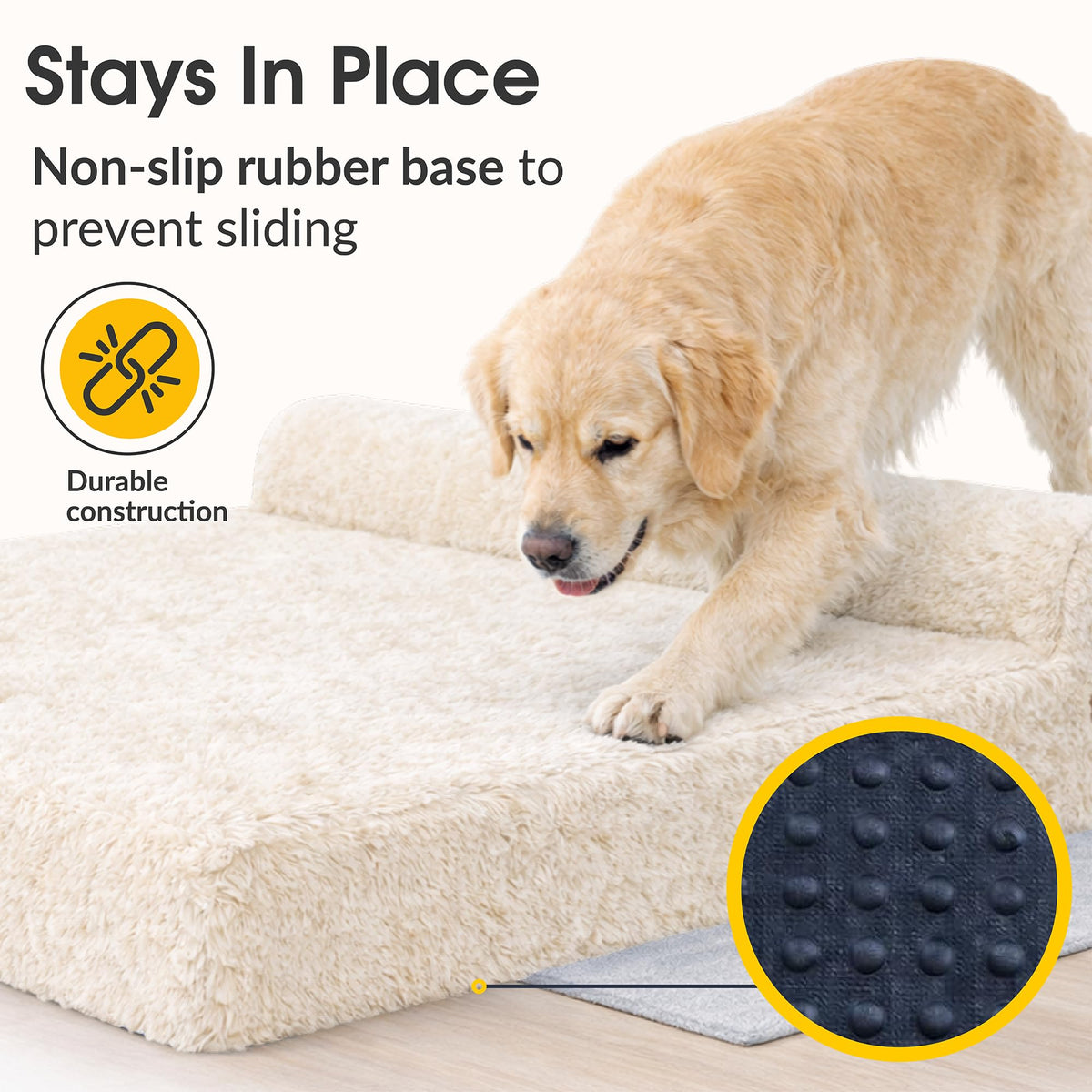 Orthopedic Memory Foam Dog Bed 7" Inch Thick Extra Large Dog Bed with Pillow Fluffy Brown 50"x34"x10" Includes Waterproof Liner & Durable Removable Cover with Smart Design (Brown (Light) - Fluffy / XL - 50"x34"x10")
