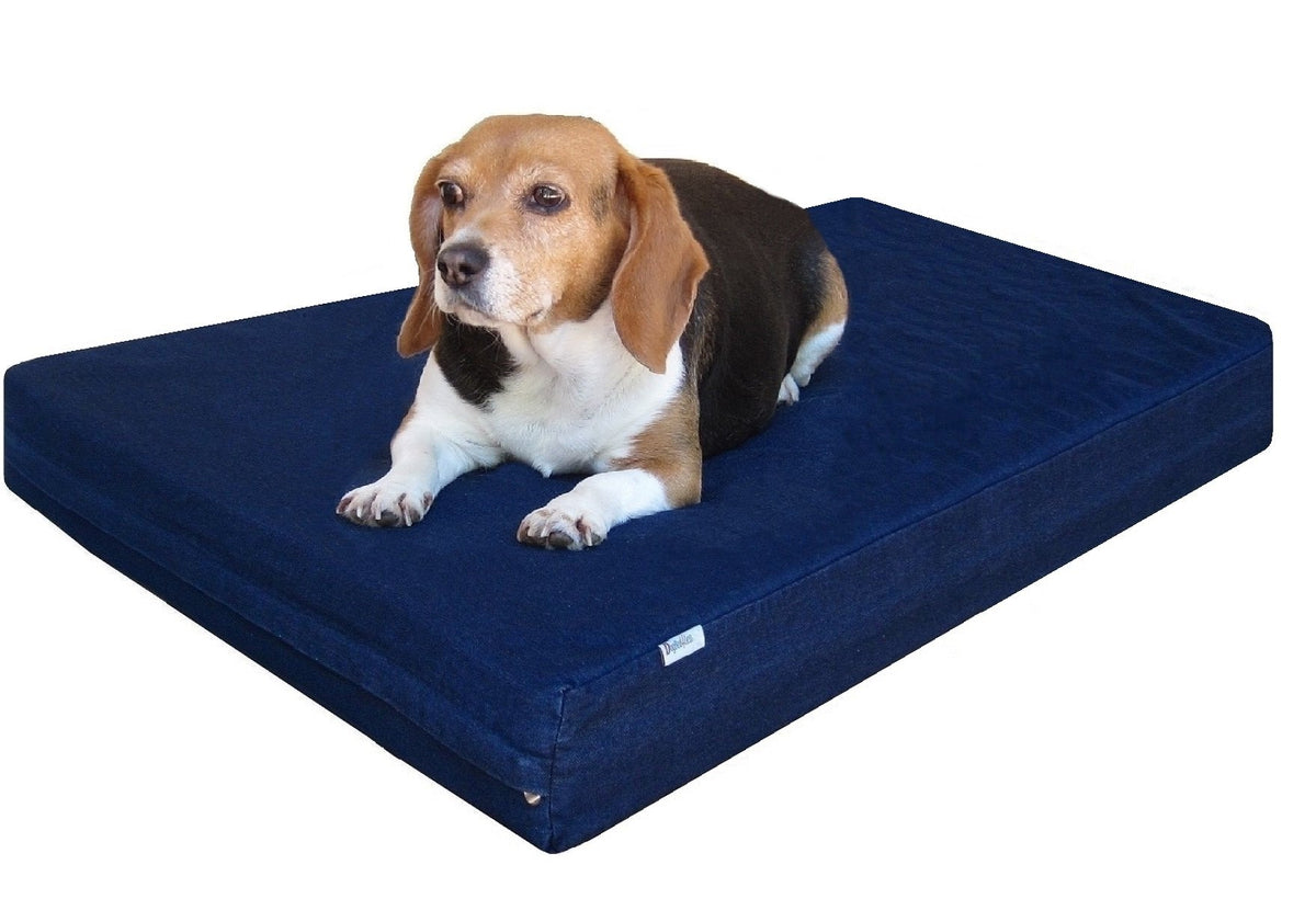 Premium Gel Memory Foam Dog Bed (35.0"L x 20.0"W x 4.0"Th / Navy Blue)