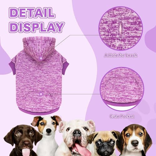 Purple&L Large Dog Hoodie Sweatshirt (Large / Purple)