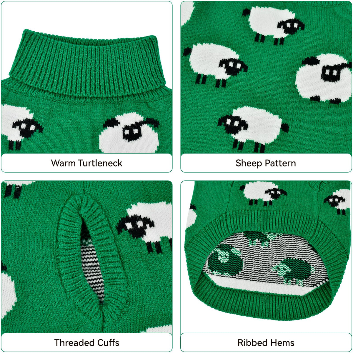 Warm Dog Sweater with Cute Sheep Pattern Dog Sheep Knit Sweater Thermal Puppy Clothes Soft Breathable Pet Knitwear Cozzy Pet Pullover Outfit for Small Medium Large Dogs XL (X-Large)