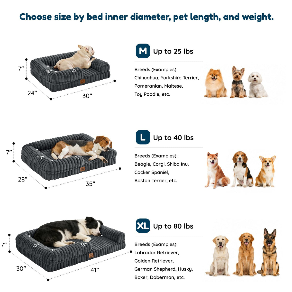 Faux Fur Orthopedic Dog Bolster Bed (Rectangular Taupe / XL(41*30*7))