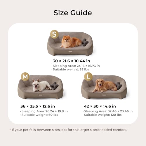 Dog Bed for Small Dogs with 3 Covers (Leather-Dark Gray-Light Gray / 30"L x 21.6"W x 10.44"Th)