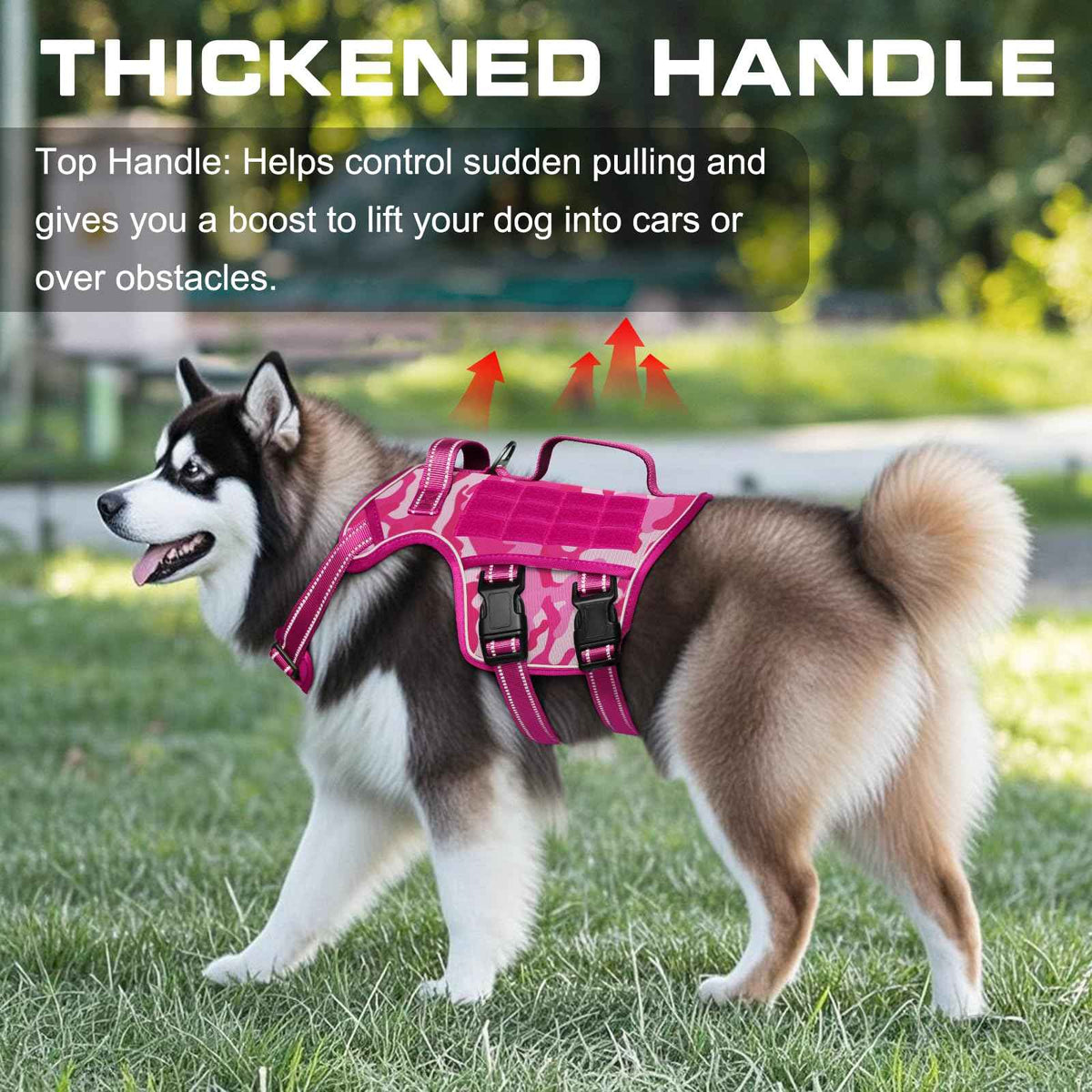 Dog Harness for Large Dogs (Pink Camo / L(Neck:18-24",Chest:25-36"),45-80 lbs)