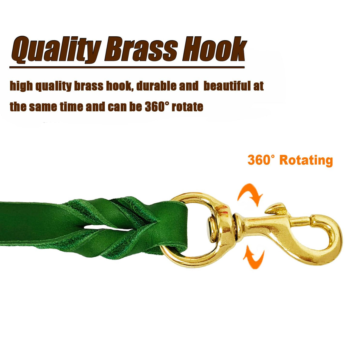 Leather Dog Leash 6ft x 3 (6 ft x 3/4 inch / Green)