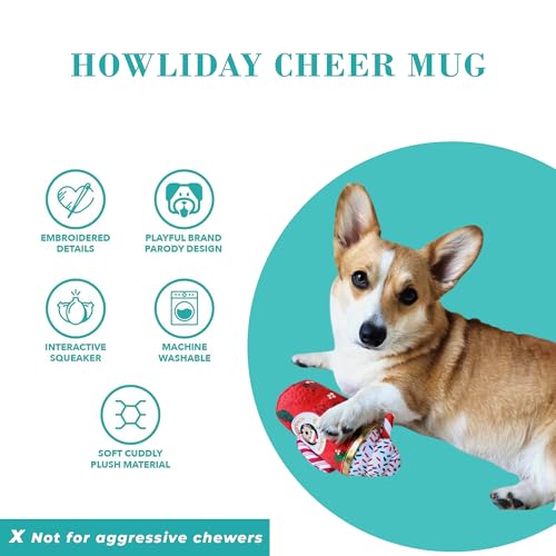 Howliday Cheer Mug Plush Dog Toy (Howliday Cheer Mug (Red, White))