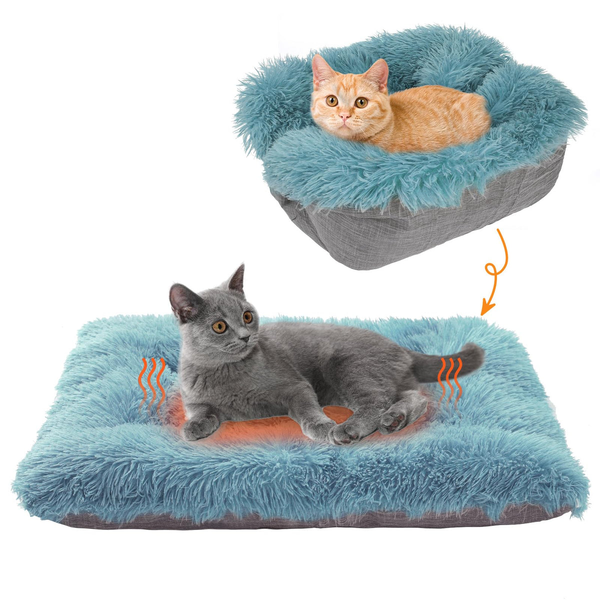 Self Warming Cat Bed (Navy Blue / L: 24"x28")