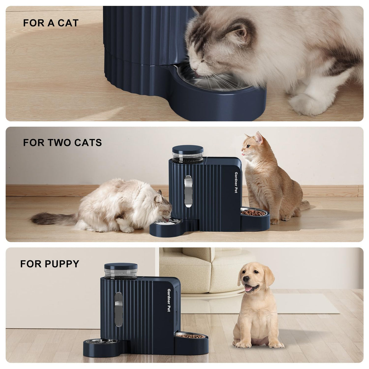 Gravity Automatic Cat Feeder (Large (0.8 Gallon x 2) / Dark Blue)