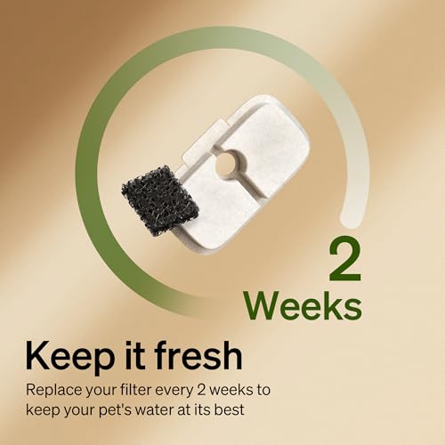 Cat Water Fountain Filter Replacement (White / 4 Filters)
