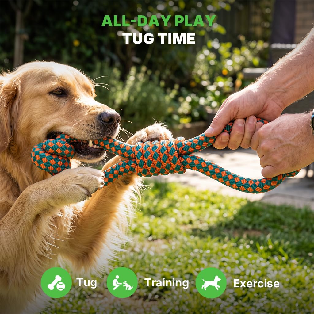 Dog Toys for Aggressive Chewers (Double Loop Tug)