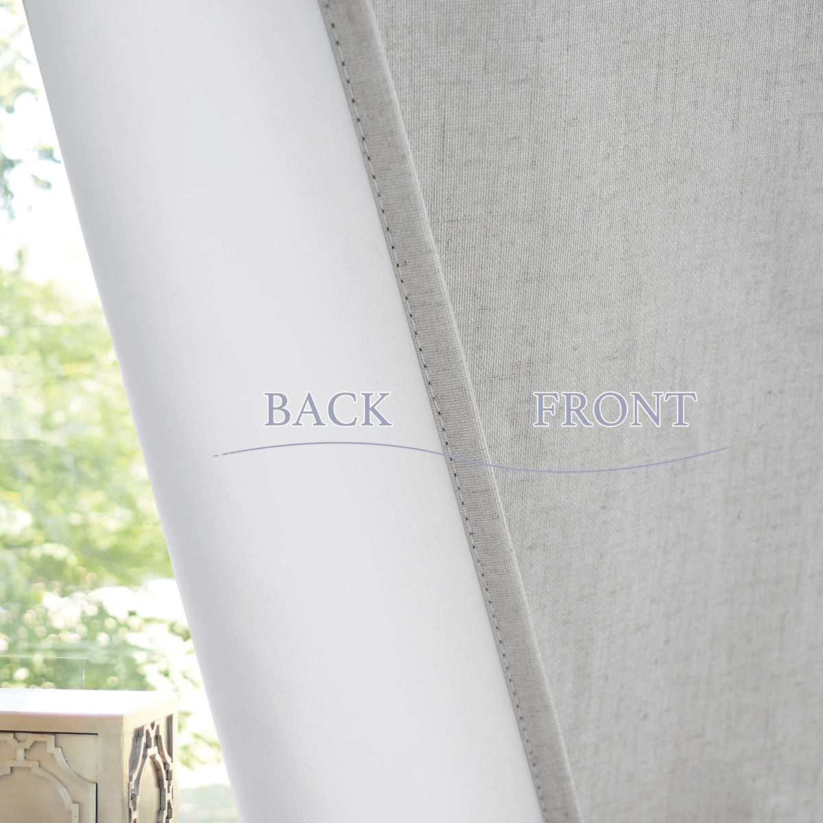 Natural Linen Textured French Door Window Curtains 100% Blackout (Concrete Grey / 30"W x 80"L (Pack of 1))