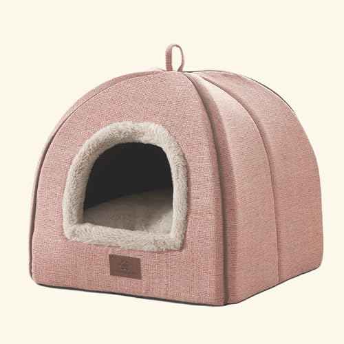 Cat Beds for Indoor Cats (light pink / 15"D x 15"W x 15"H)