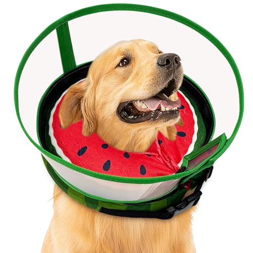 Inflatable Dog Cone Collar with Anti (Watermelon / L(Neck:12-15.5''))