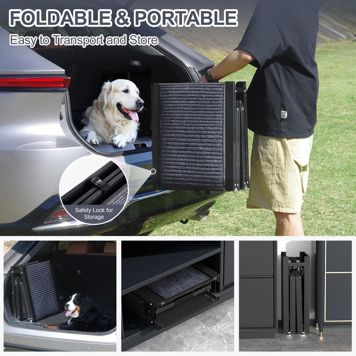 Dog Ramp for Car 71" L × 17.2" W (Upgraded 71" L x 17.2" W)
