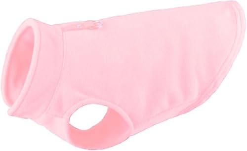 Dog Fleece Sweater w (L (10-16lbs) / Pink Lemonade)