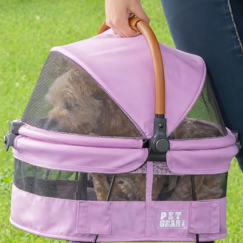 No Zip View 360 Pet Carrier & Car Seat (Light Pink / 15.5"L x 12.5"W x 15.5"H)