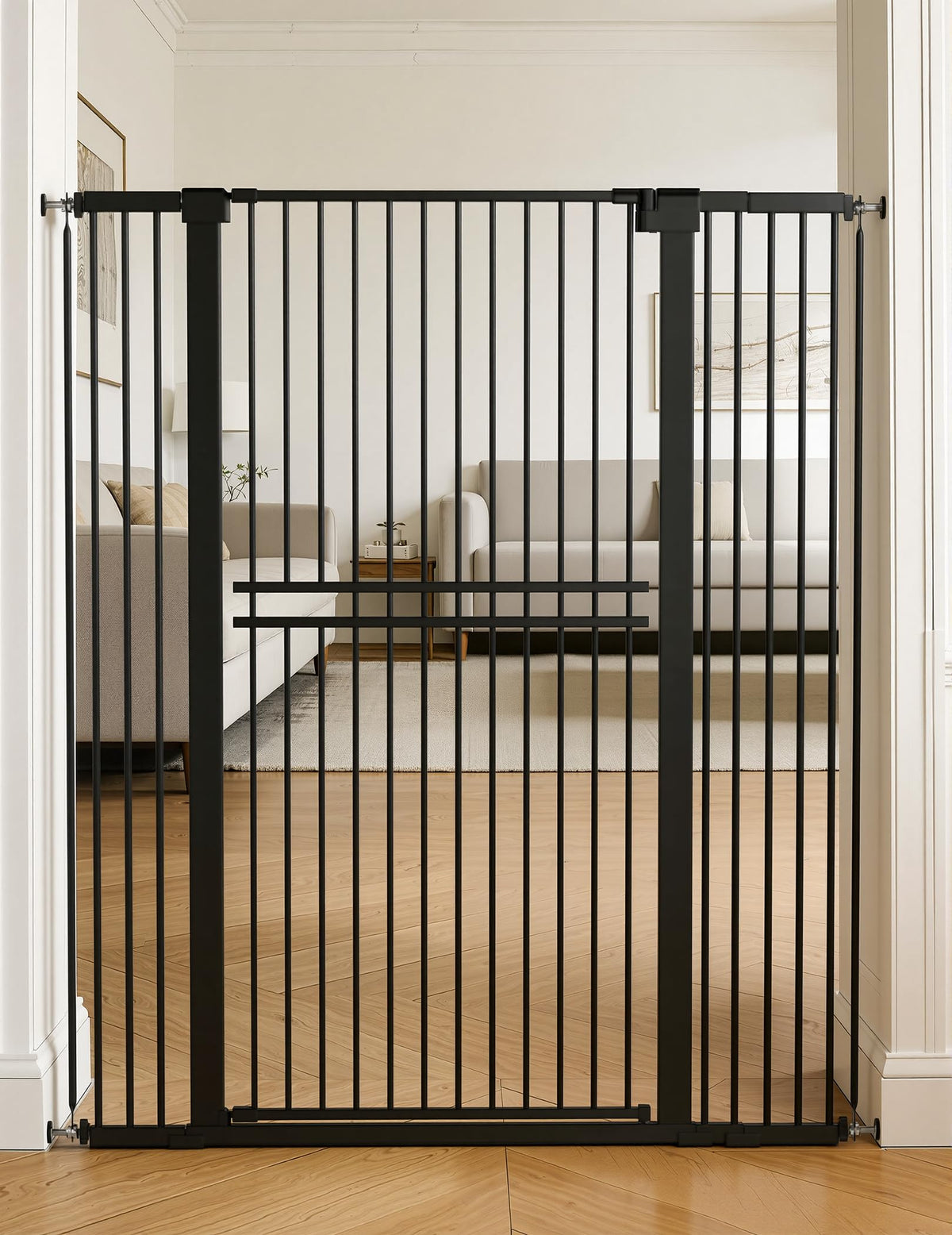 55" Extra Tall Pet Gate (Black - S10 / 55" Tall, 31.5-48" Wide)