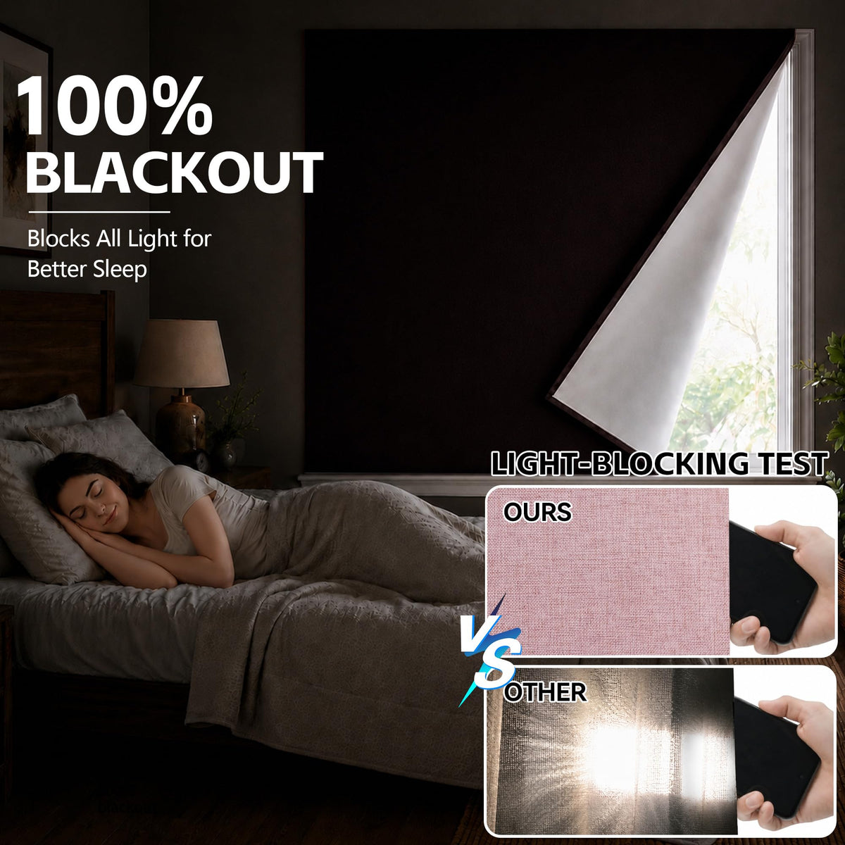Portable Blackout Curtains (Light Pink / 52"W x 72"H)