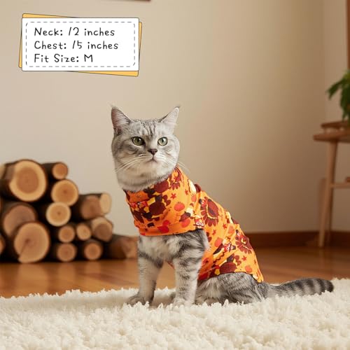 Thanksgiving Cat Sweater Warm Fleece Pet Clothes for Cats Only (Thanksgiving / Medium)