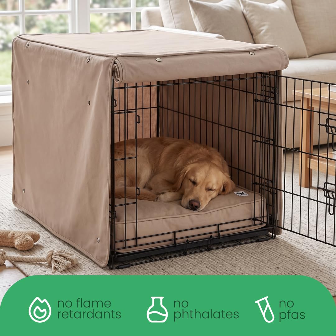 Tan Dog Crate Cover (Wild Horses / 30.0"L x 21.0"W x 24.0"H)