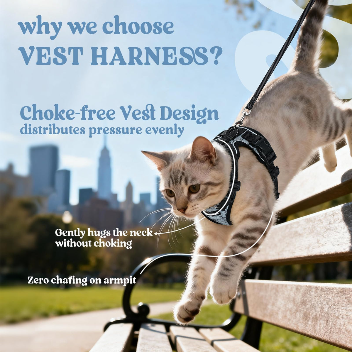 Cat Harness and Leash Set (Xs / Doodle Gray)
