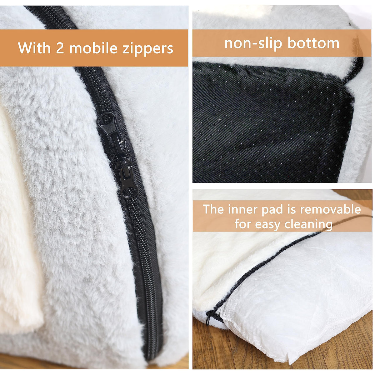 Cat Bed for Indoor Cats (Grey / Double hole bed:(27.5"×15.3"×15"))