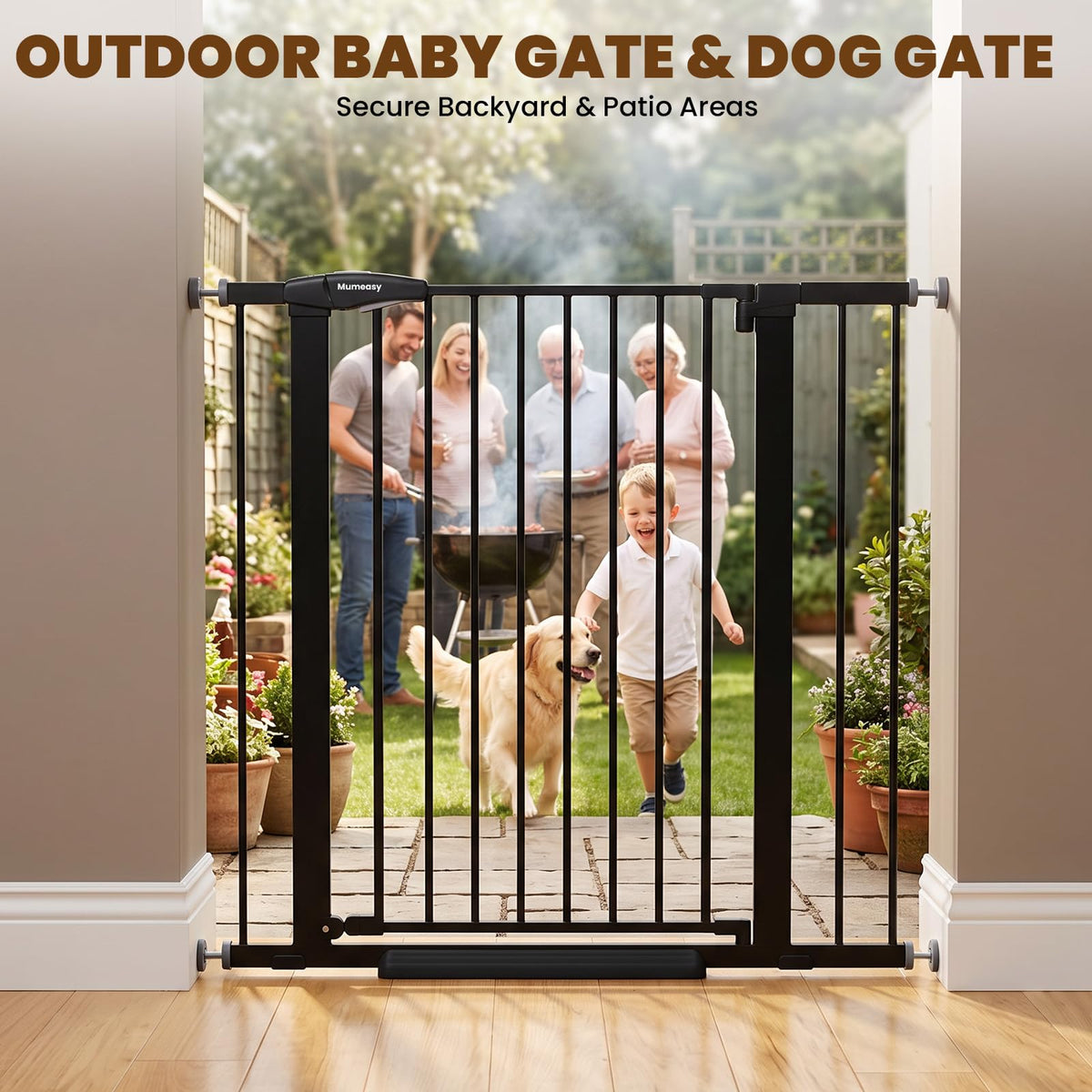 36" Extra Tall Dog Gate (Black / 29.7-40"W x 36"H)