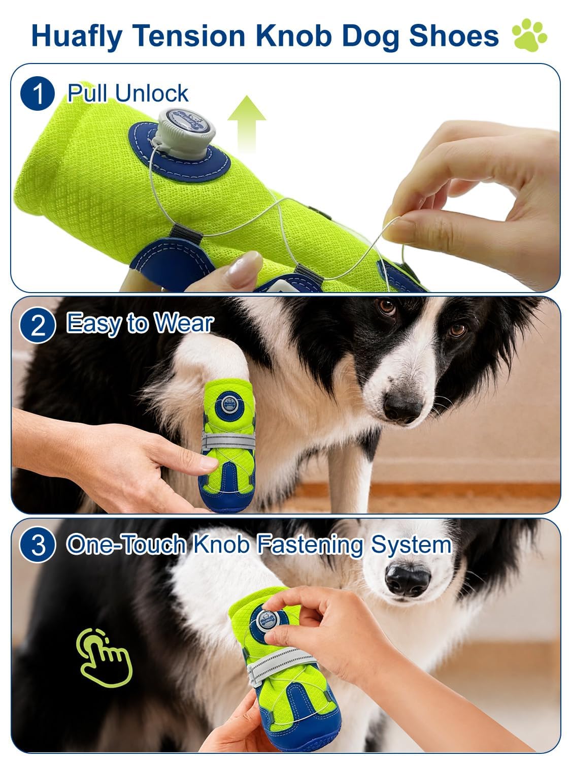 Dog Shoes Tension Knob (BLUE / 6# (Insole Width 2.8″)for 59~78lbs)