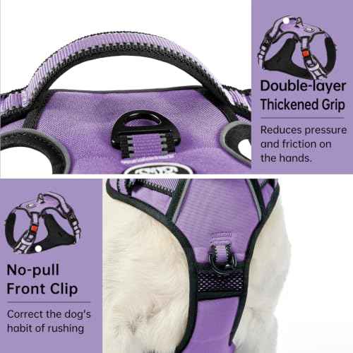 No Pull Dog Harness for Medium Dogs (Light Purple / Medium)