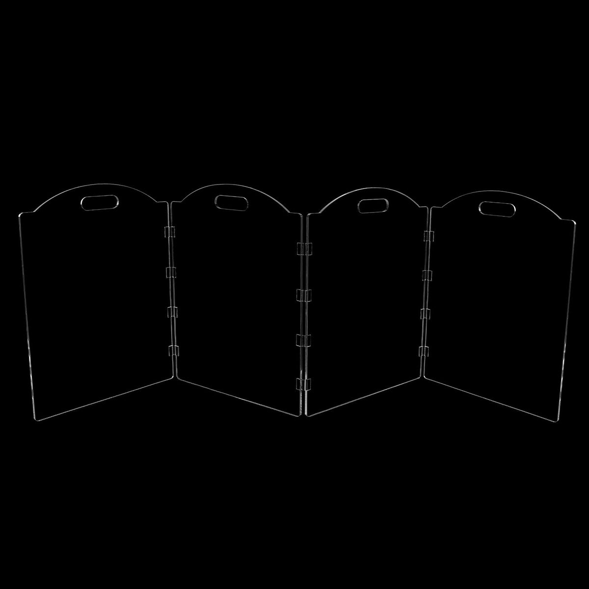 Clear Acrylic Freestanding Dog Gates for the House (4 Panel - 80''W x 24''H)