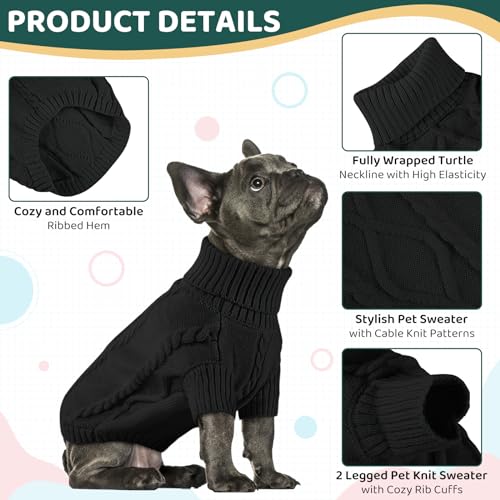 Small Dog Sweater for Small Dogs Boy (X-Small / Black)