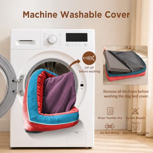 Orthopedic Dog Beds for Large Sized Dog with Bolster (36.0"L x 27.0"W x 8.0"Th / San Francisco)