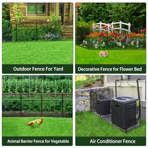 10 Panels No Dig Decorative Garden (Black / 10 Panels-36in(H)x25.2ft(L)-Concave)